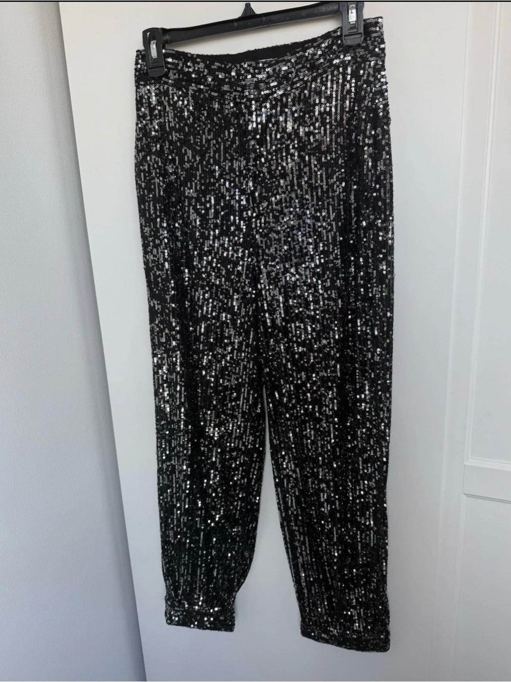 Zara Women’s Sequin Black Pants, Small - Sparkle, Disco, Party Pants